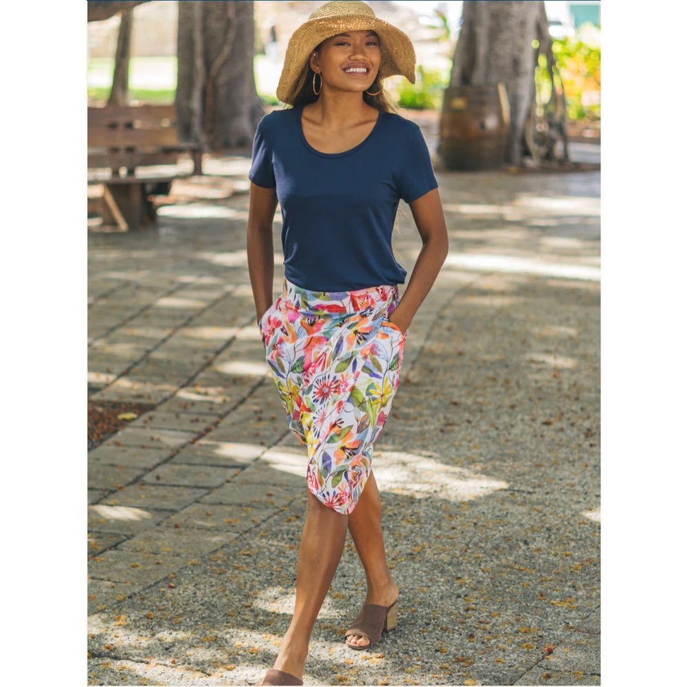 RipSkirt Hawaii Wildflower Watercolor Floral Wrap Skirt XL Quick Dry Vacation
